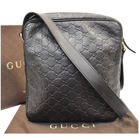 gucci guccissima black messenger|gucci pouch messenger.